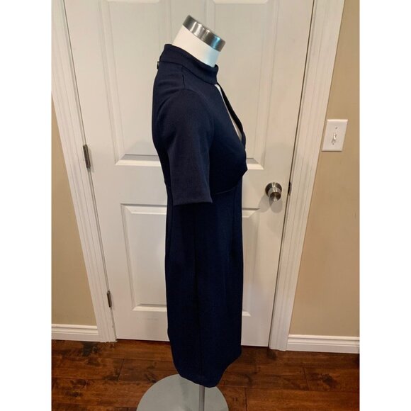Trina Turk Navy Blue Short Sleeve Deep V-Neck Dress, Size 2 (US) NWT! - Picture 3 of 6